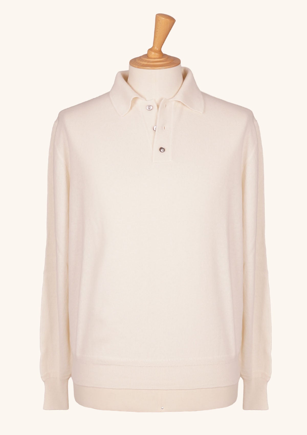 Cream Cashmere Polo Shirt