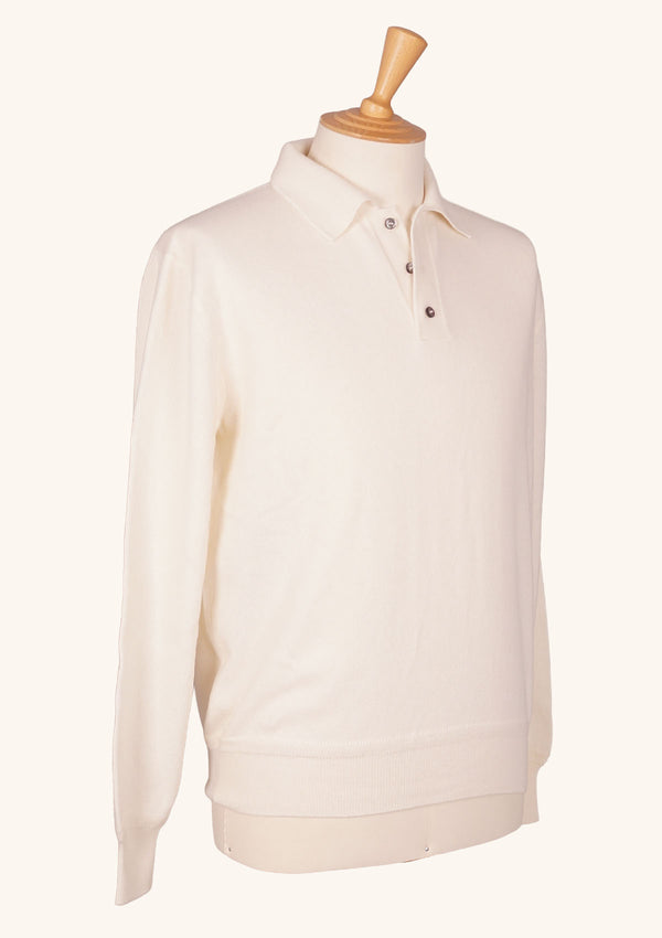 Cream Cashmere Polo Shirt