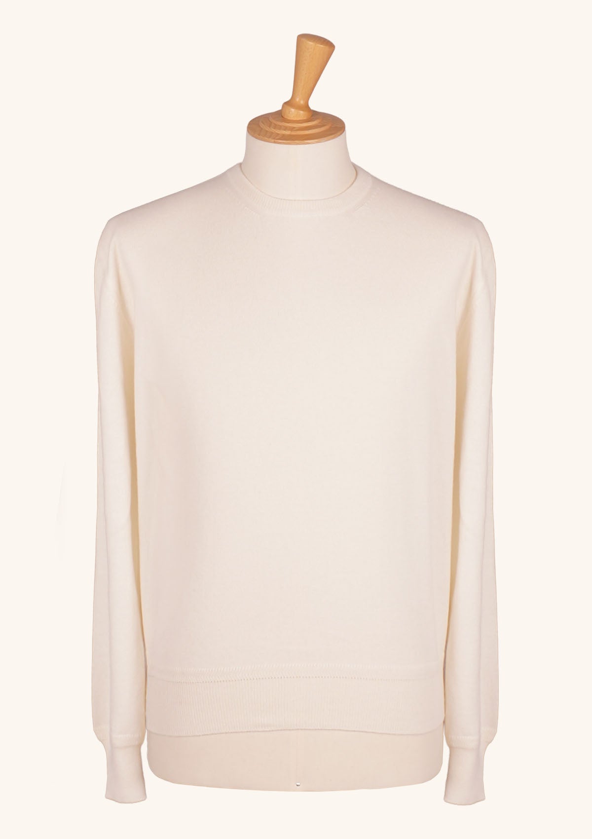 Cream Cashmere Crewneck Sweater