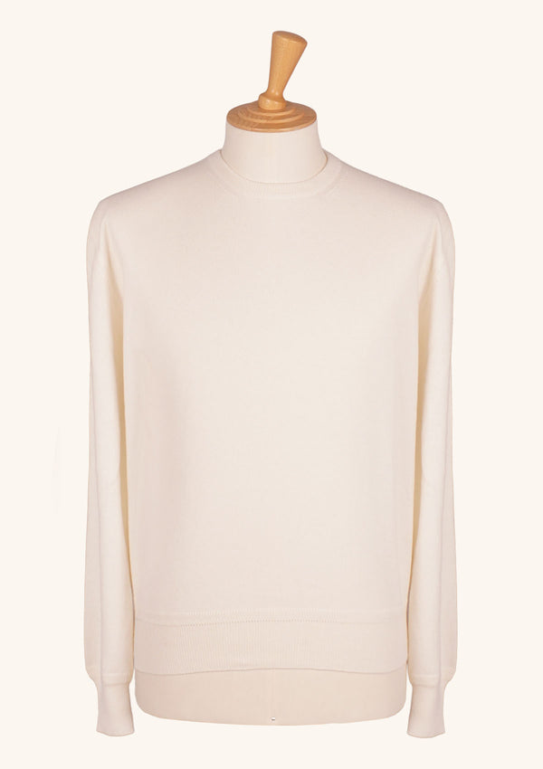 Cream Cashmere Crewneck Sweater