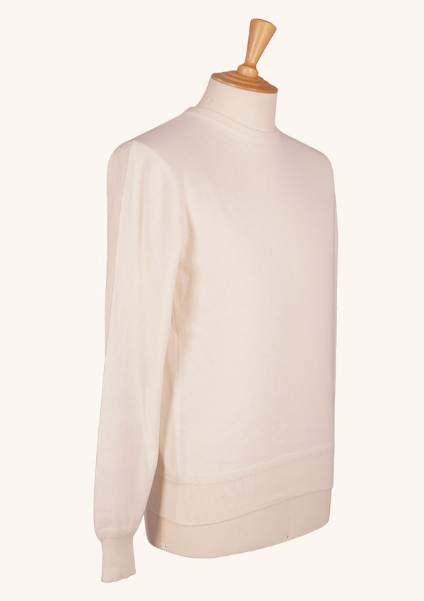 Cream Cashmere Crewneck Sweater