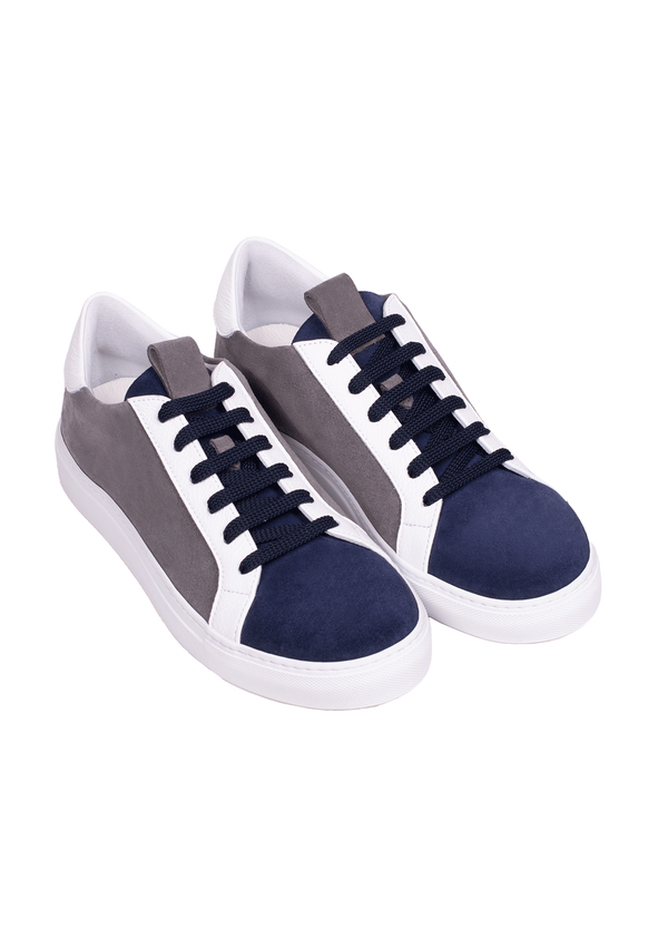 Grey and Blue Kudu Reverse Sneakers