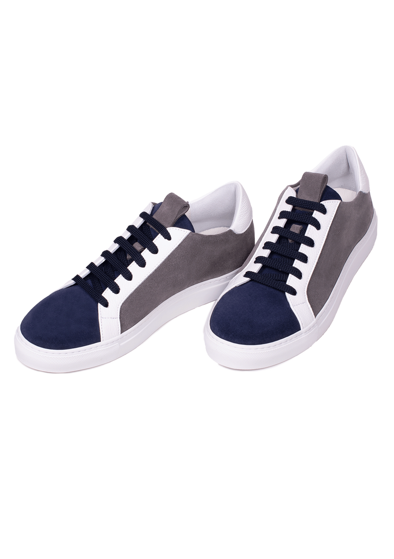 Grey and Blue Kudu Reverse Sneakers