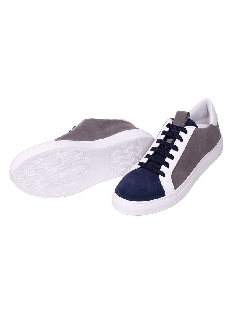 Grey and Blue Kudu Reverse Sneakers