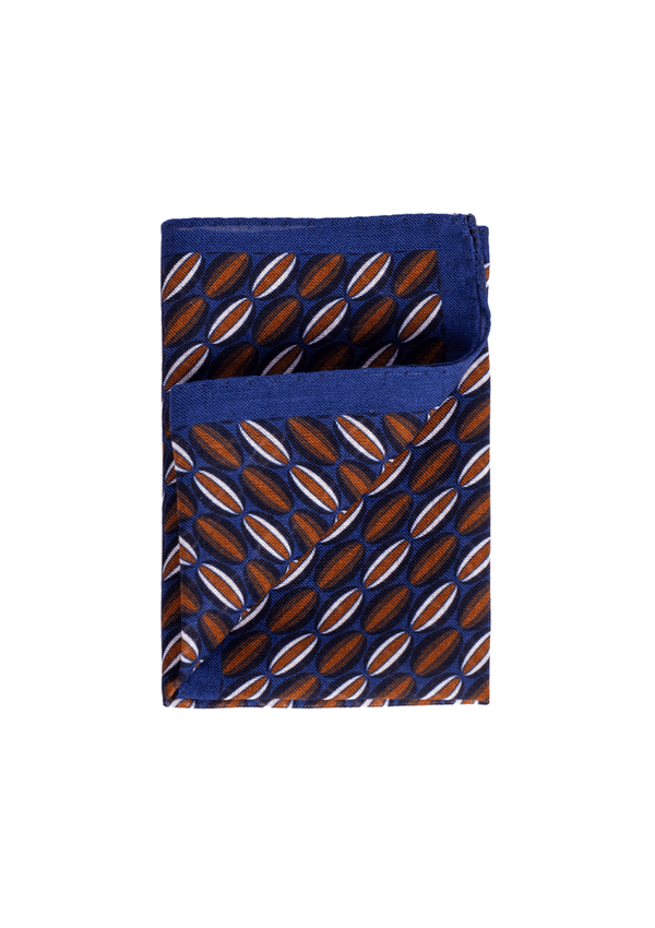 Oval Geometric Pattern Pocket Square