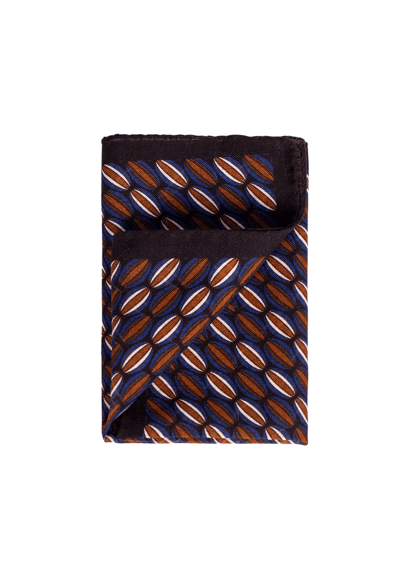 Oval Geometric Pattern Pocket Square