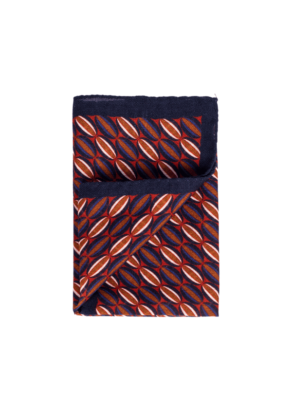 Oval Geometric Pattern Pocket Square