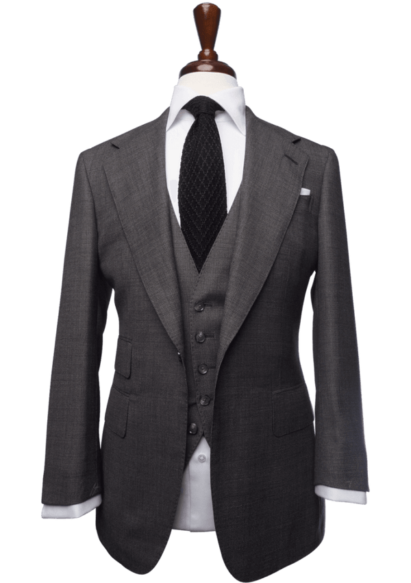 Gunmetal Grey Tick Weave Waistcoat