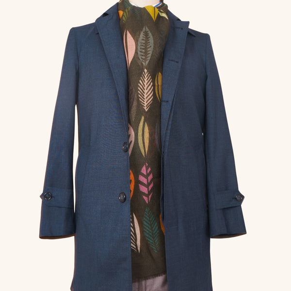 Navy Blue Waterproof Overcoat | Stefano Bemer