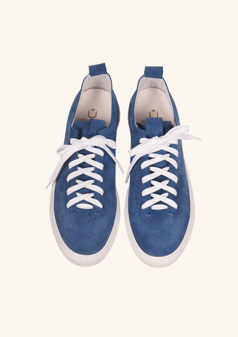 Monochrome Blue Suede Wholecut Sneakers