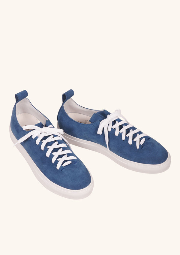 Monochrome Blue Suede Wholecut Sneakers