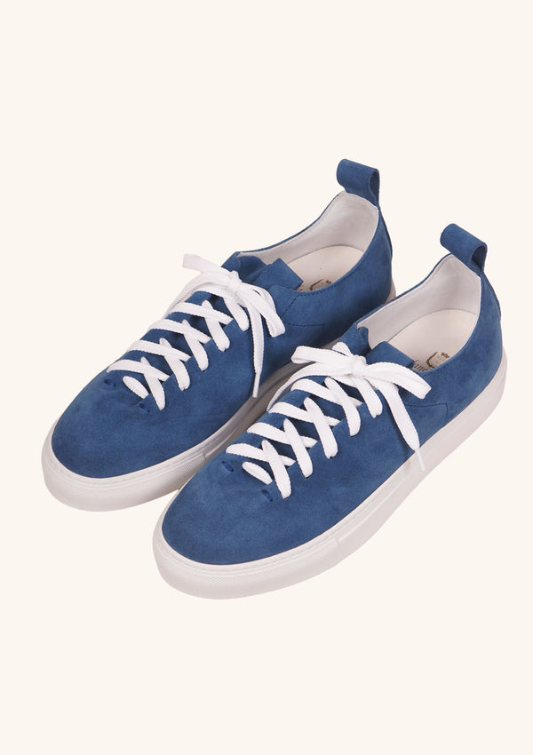 Monochrome Blue Suede Wholecut Sneakers