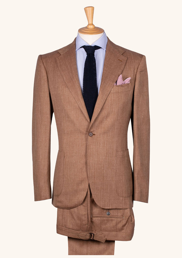 Light Brown Wool Single-Breasted Suit