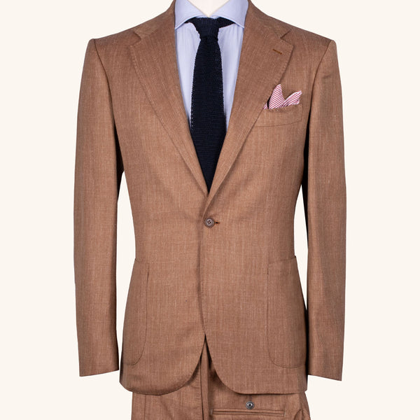 Light Brown Wool Single-Breasted Suit