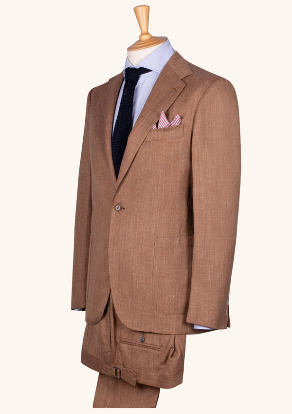 Light Brown Wool Single-Breasted Suit