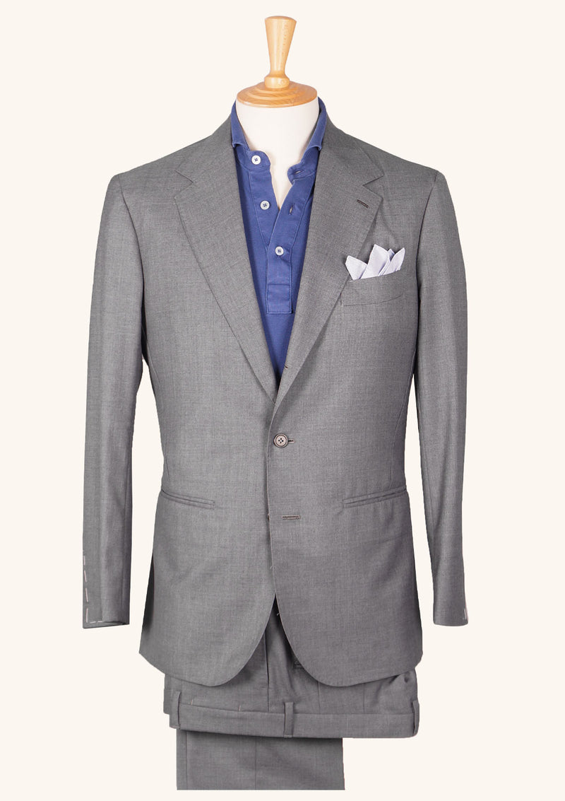 Grey Wool Single-Breasted Suit