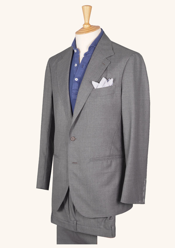 Grey Wool Single-Breasted Suit