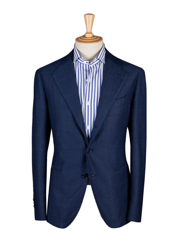 Navy Blue Herringbone Jacket