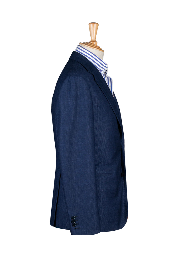 Navy Blue Herringbone Jacket