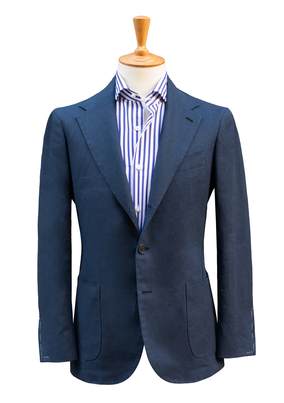 Deconstructed Blue Linen Jacket