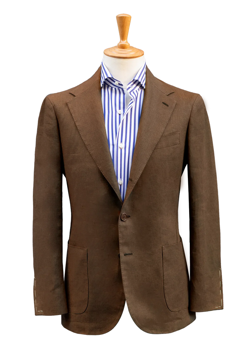 Deconstructed Brown Linen Jacket