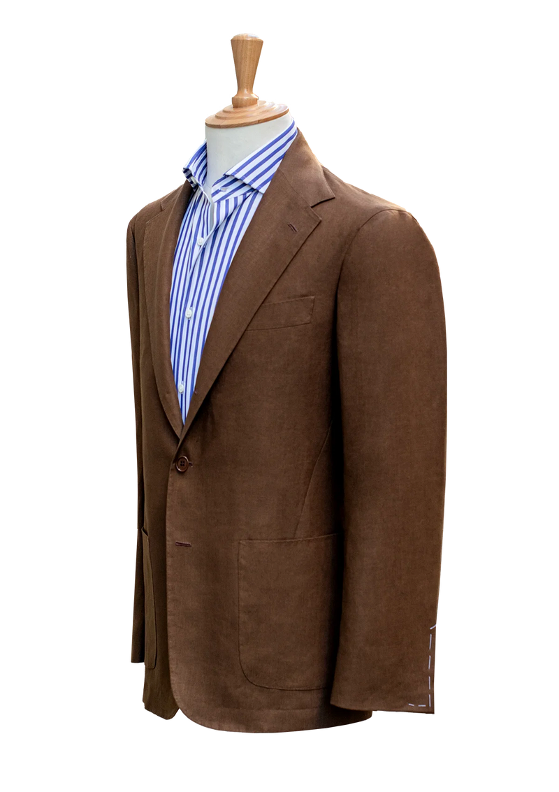 Deconstructed Brown Linen Jacket