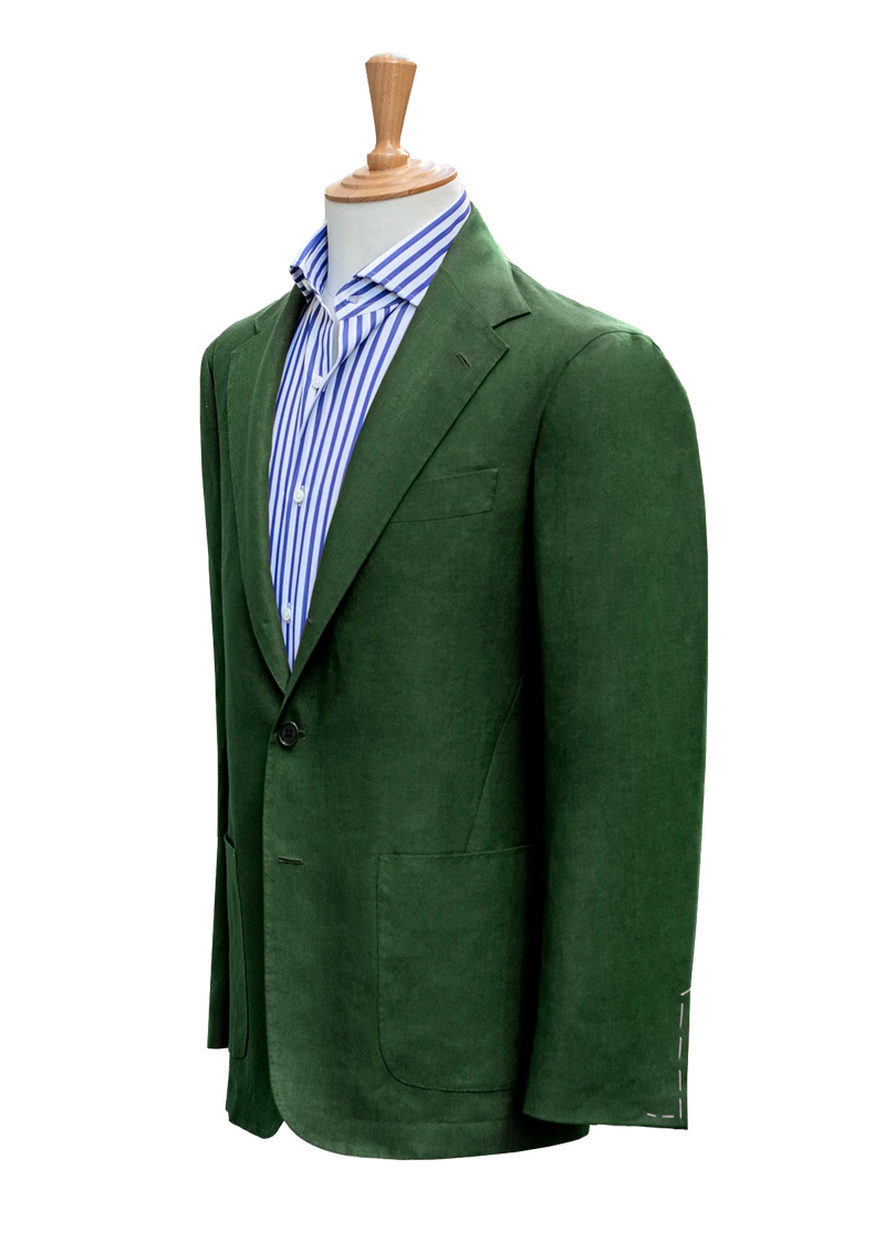 Deconstructed Green Linen Jacket