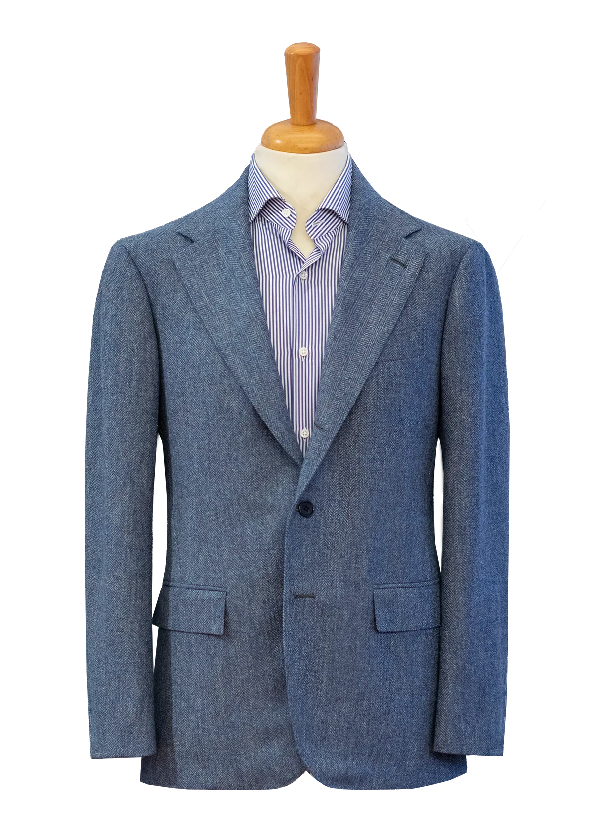 Deconstructed Light Blue Herringbone Jacket