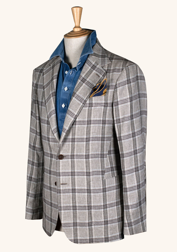 Grey Plaid Unstuctured Jacket