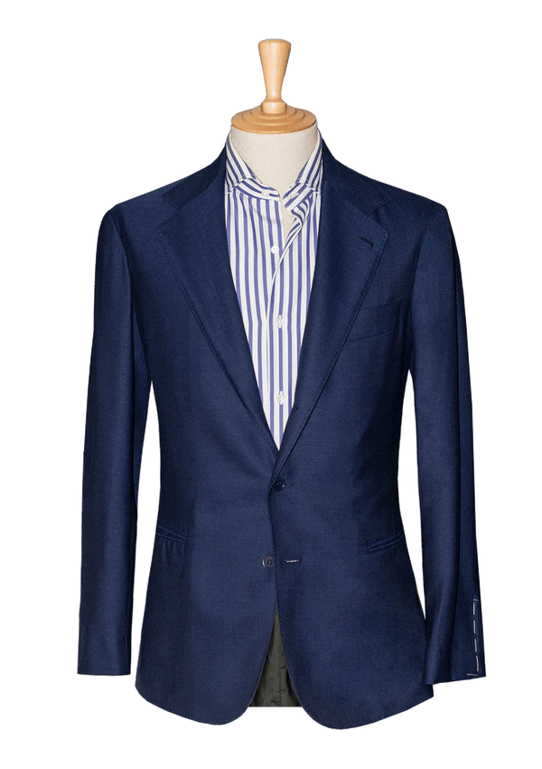 Blue Unstructured Hopsack Jacket