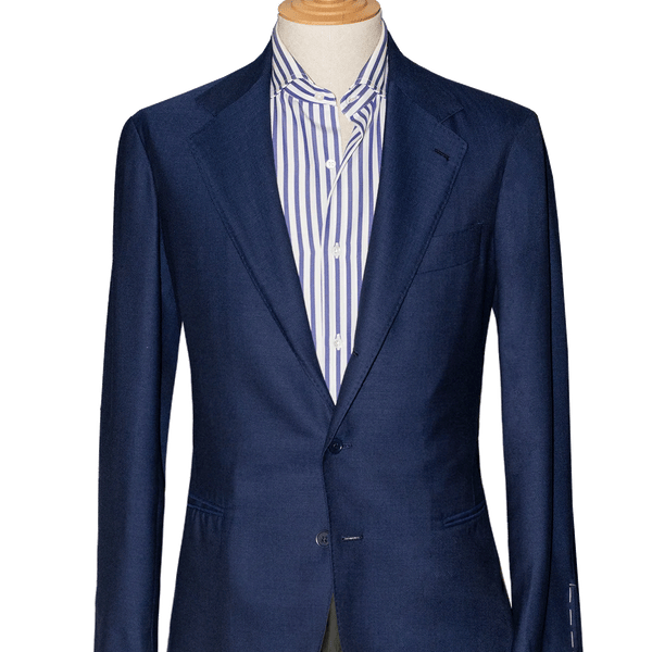 DENHAM スタジャン ダークブルー Blue Unstructured Hopsack Jacket | Stefano Bemer