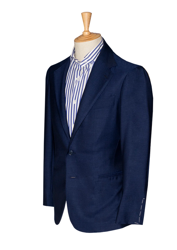 Blue Unstructured Hopsack Jacket