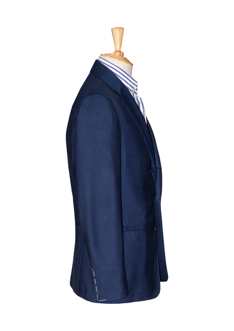 Blue Unstructured Hopsack Jacket