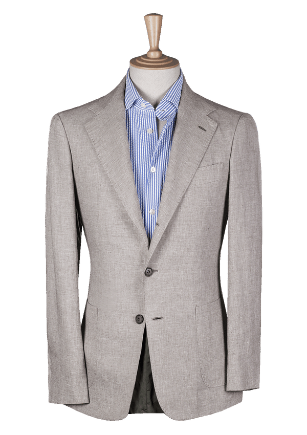 Beige Unstructured Cotton-Linen Jacket