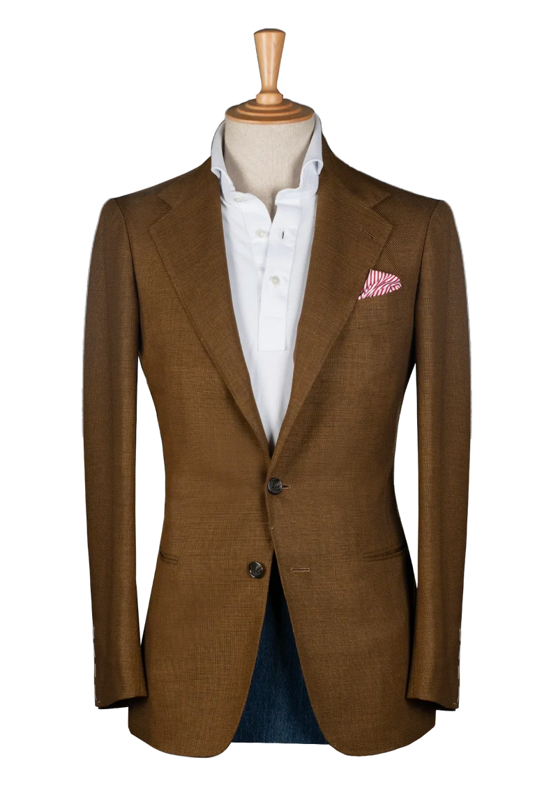 Tobacco Unstructured Hopsack Jacket