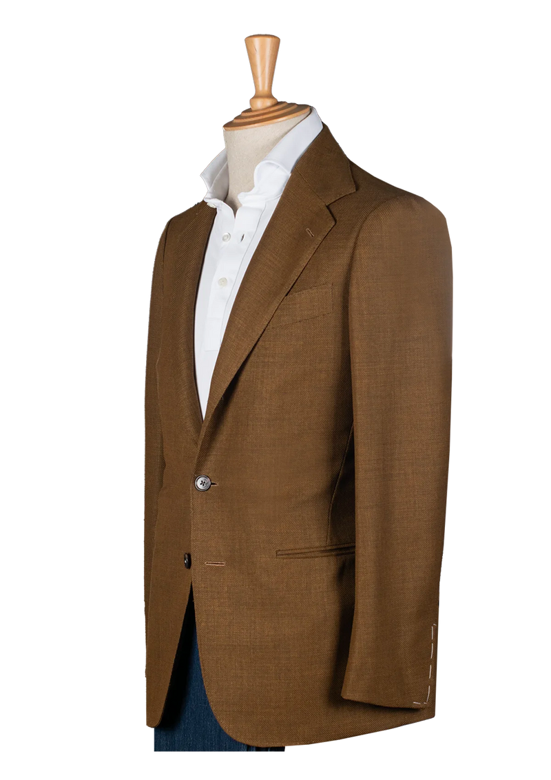 Tobacco Unstructured Hopsack Jacket