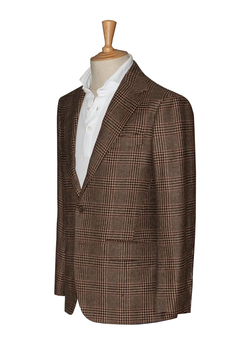 Brown Prince of Wales Unstructured Jacket