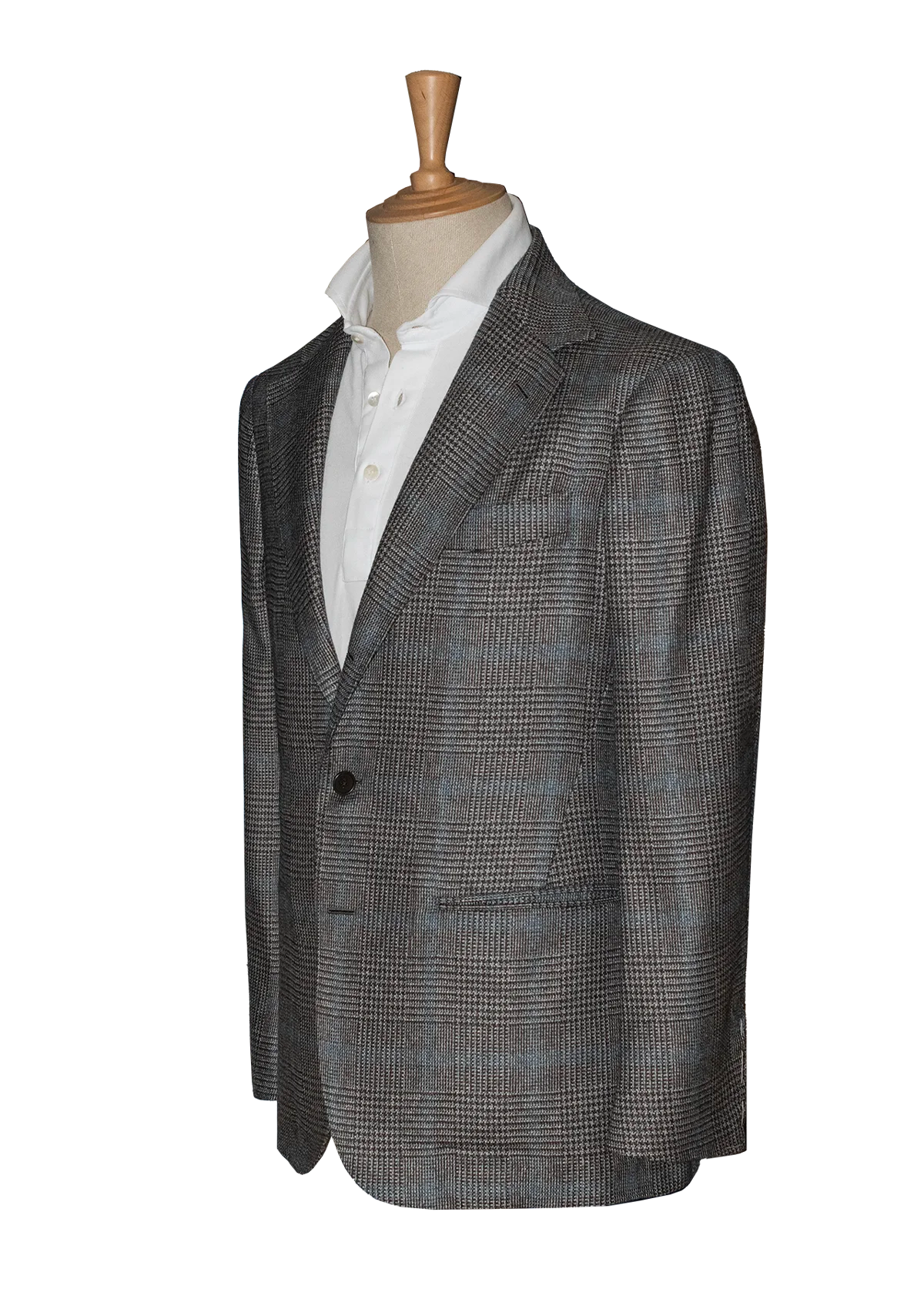 Men's Blue Herringbone Linen Jacket | Stefano Bemer