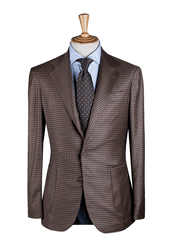 Brown Checkered Unstructured Jacket