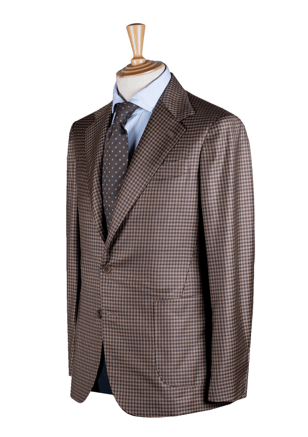 Brown Checkered Unstructured Jacket