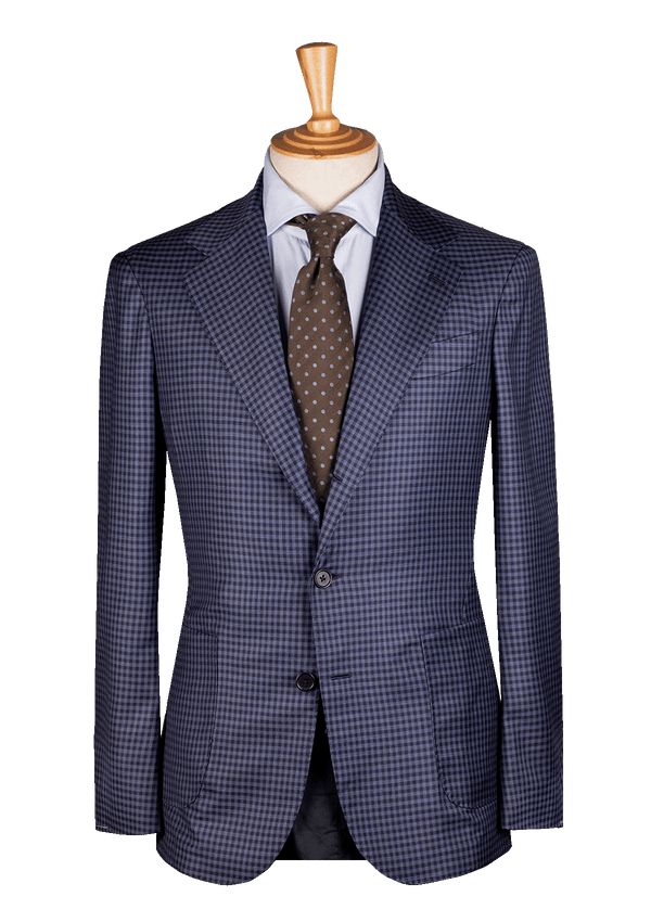 Blue Checkered Unstructured Jacket