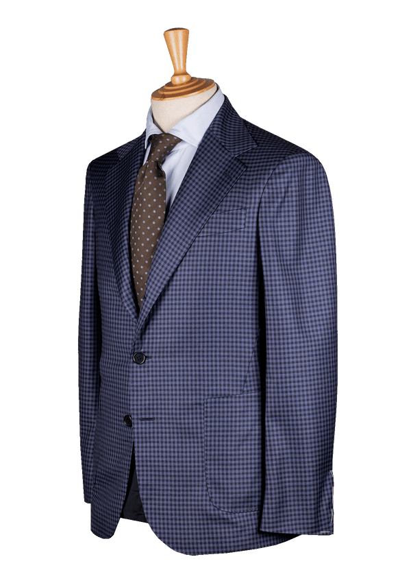 Blue Checkered Unstructured Jacket