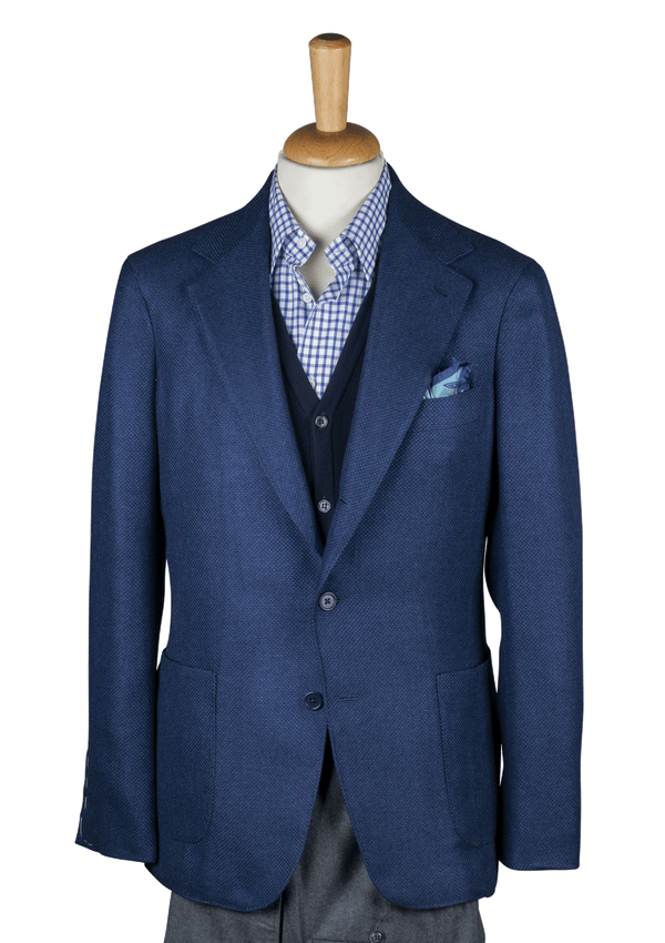 Deep Blue Tweed Unstructured Jacket | Stefano Bemer Deep Blue Tweed Unstructured Jacket | Stefano Bemer