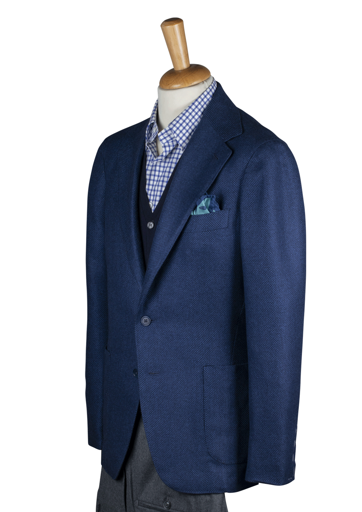 Deep Blue Tweed Unstructured Jacket | Stefano Bemer Deep Blue Tweed Unstructured Jacket | Stefano Bemer