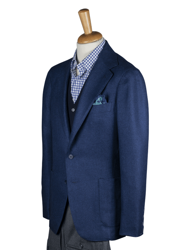 Deep Blue Tweed Unstructured Jacket | Stefano Bemer Deep Blue Tweed Unstructured Jacket | Stefano Bemer