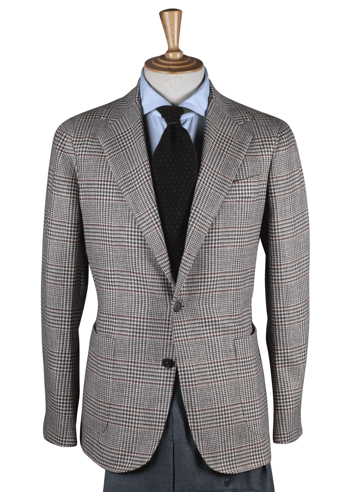 Checked Ustructured Jacket with Burgundy Stripe