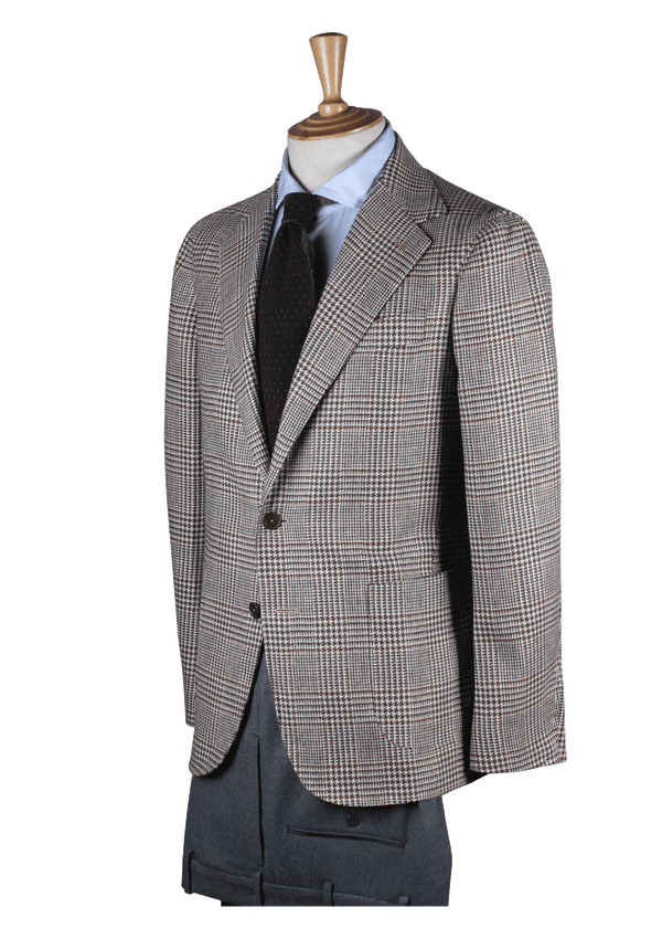 Checked Ustructured Jacket with Burgundy Stripe