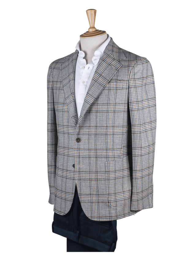 Grey Prince of Wales Unstructured Jacket | Stefano Bemer Grey Prince of Wales Unstructured Jacket | Stefano Bemer