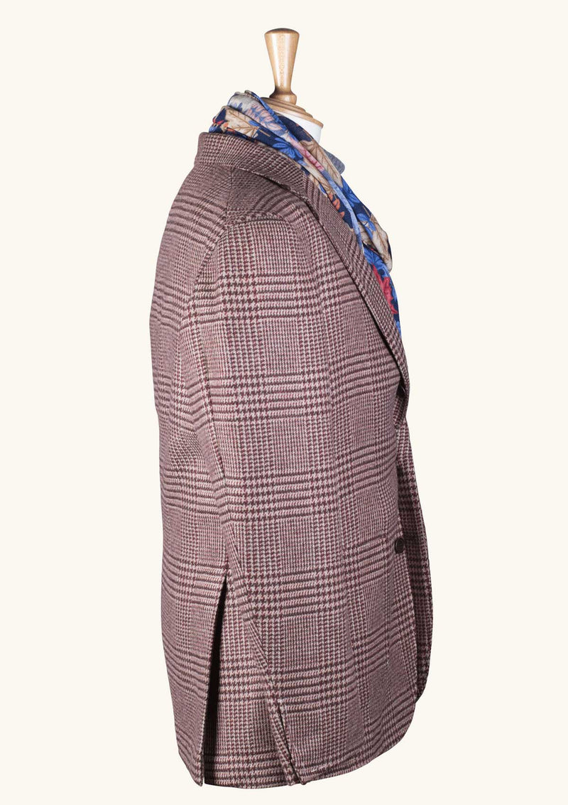 Burgundy Checked Unstructured Jacket