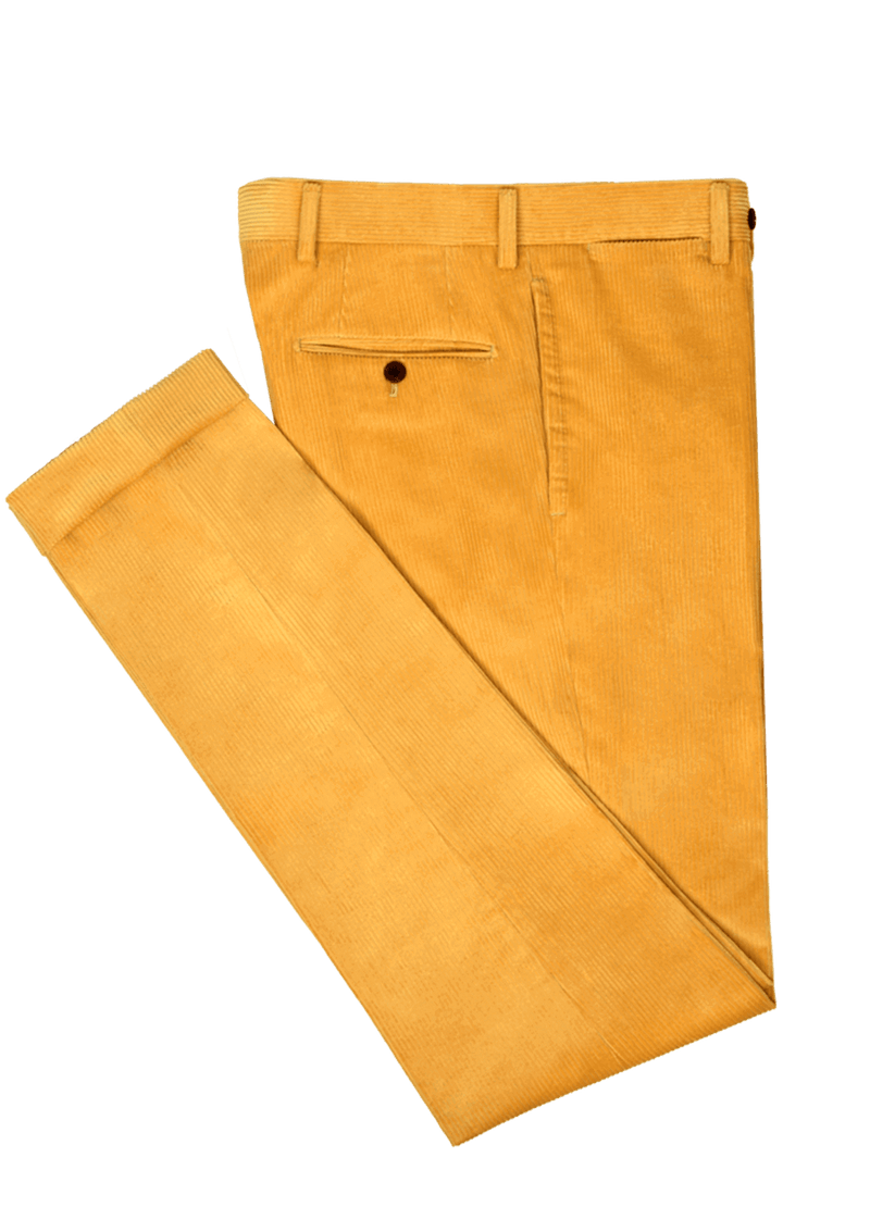 Stefanel TROUSERS IN VELVET - Trousers - yellow/gold-coloured